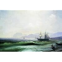 Amazon.co.jp: 12 枚の絵画 荒海 1844 年の波 海景 帆船 イワン